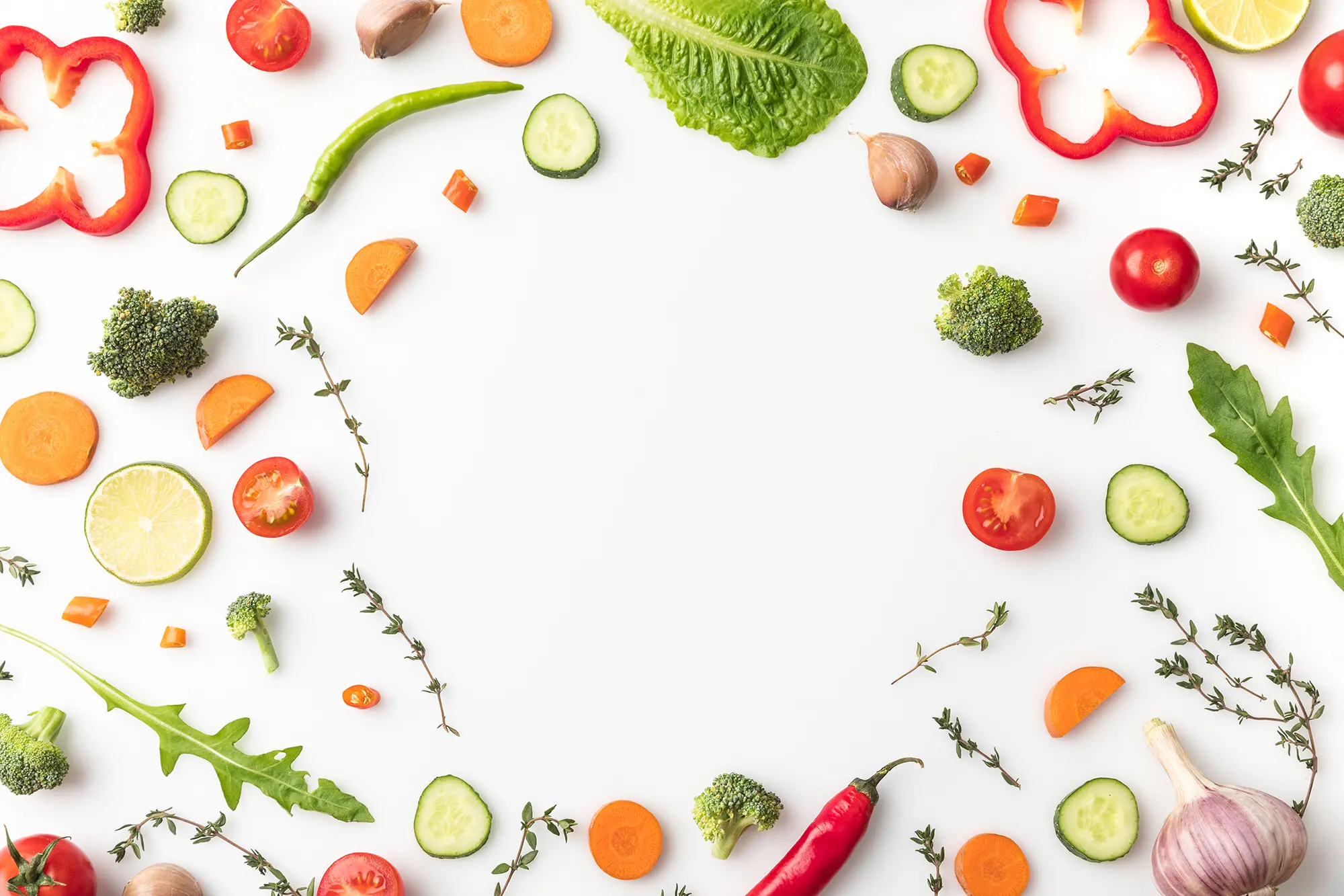 Vegetables making a circule